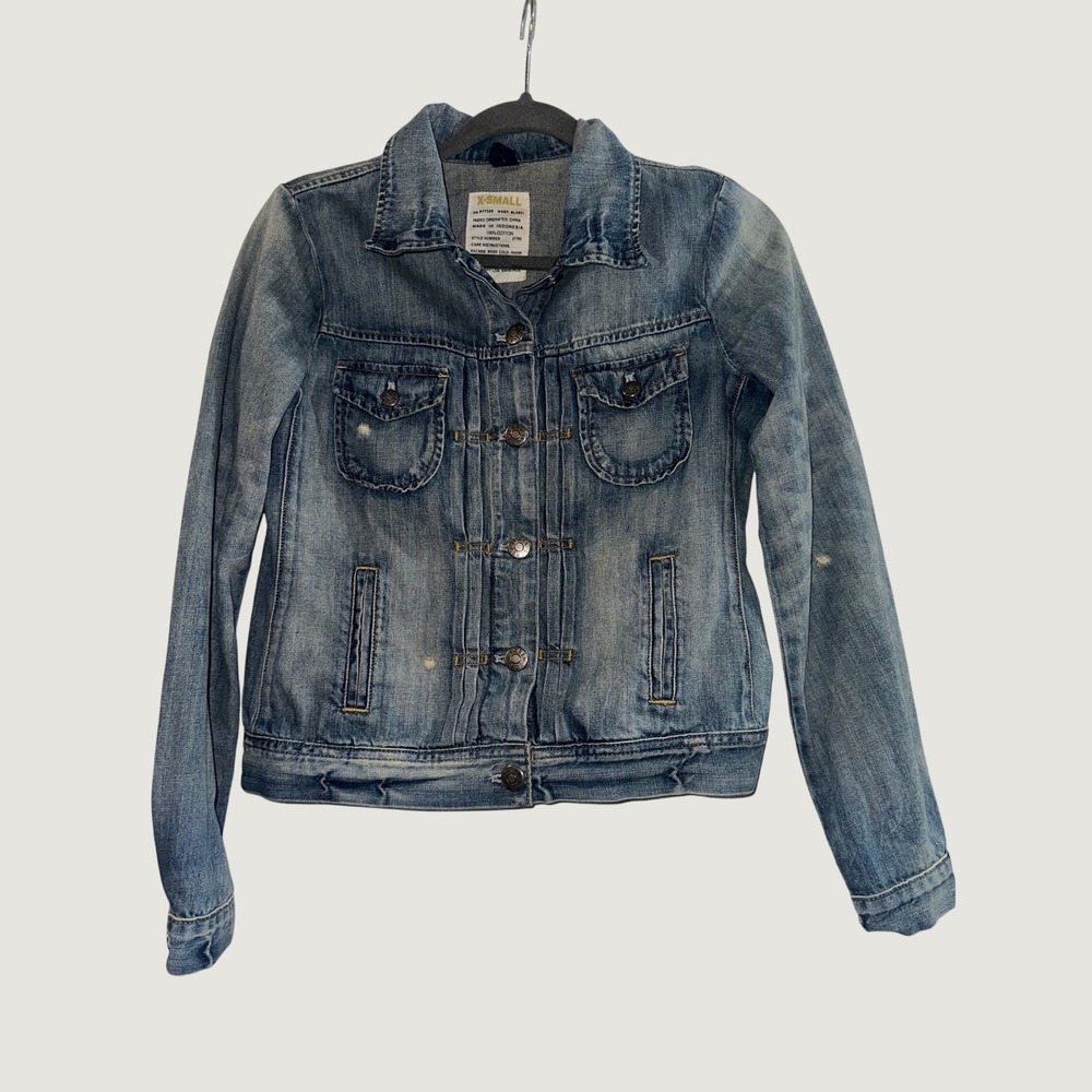 J. Crew Womens Classic Denim Jacket Medium Wash Blue‎ Cotton XS
